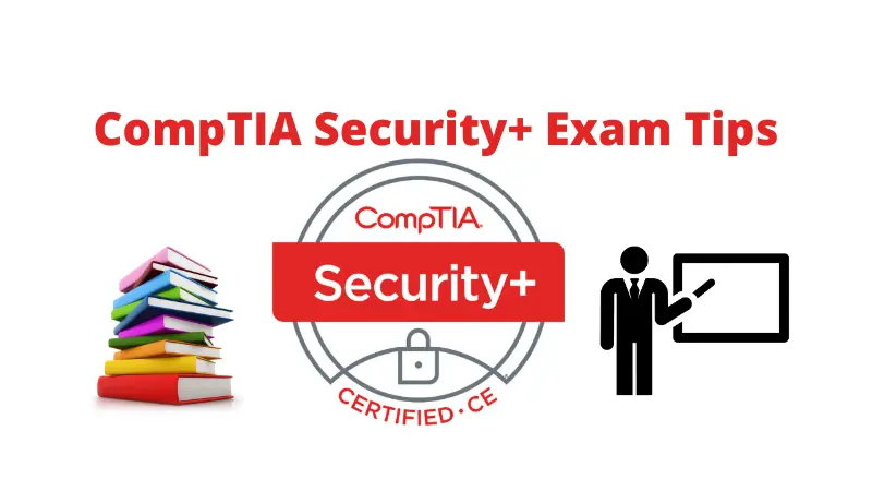 Photo of CompTIA Security plus logo with title of post