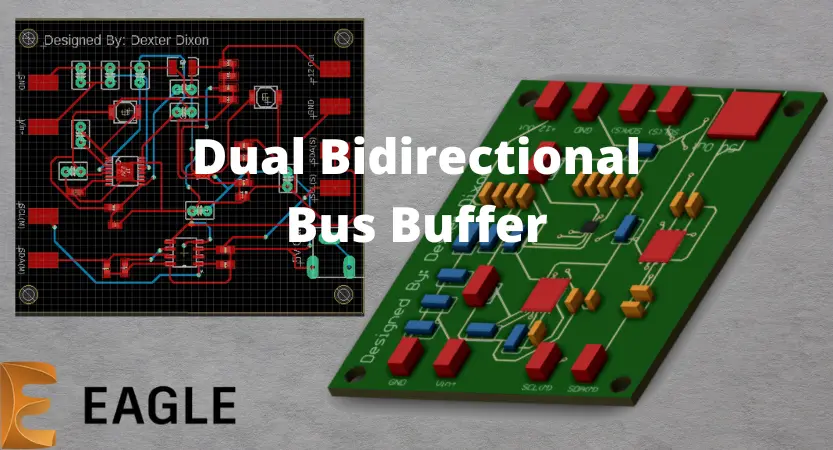 Photo of a rendered dual bidirection bus buffer PCB